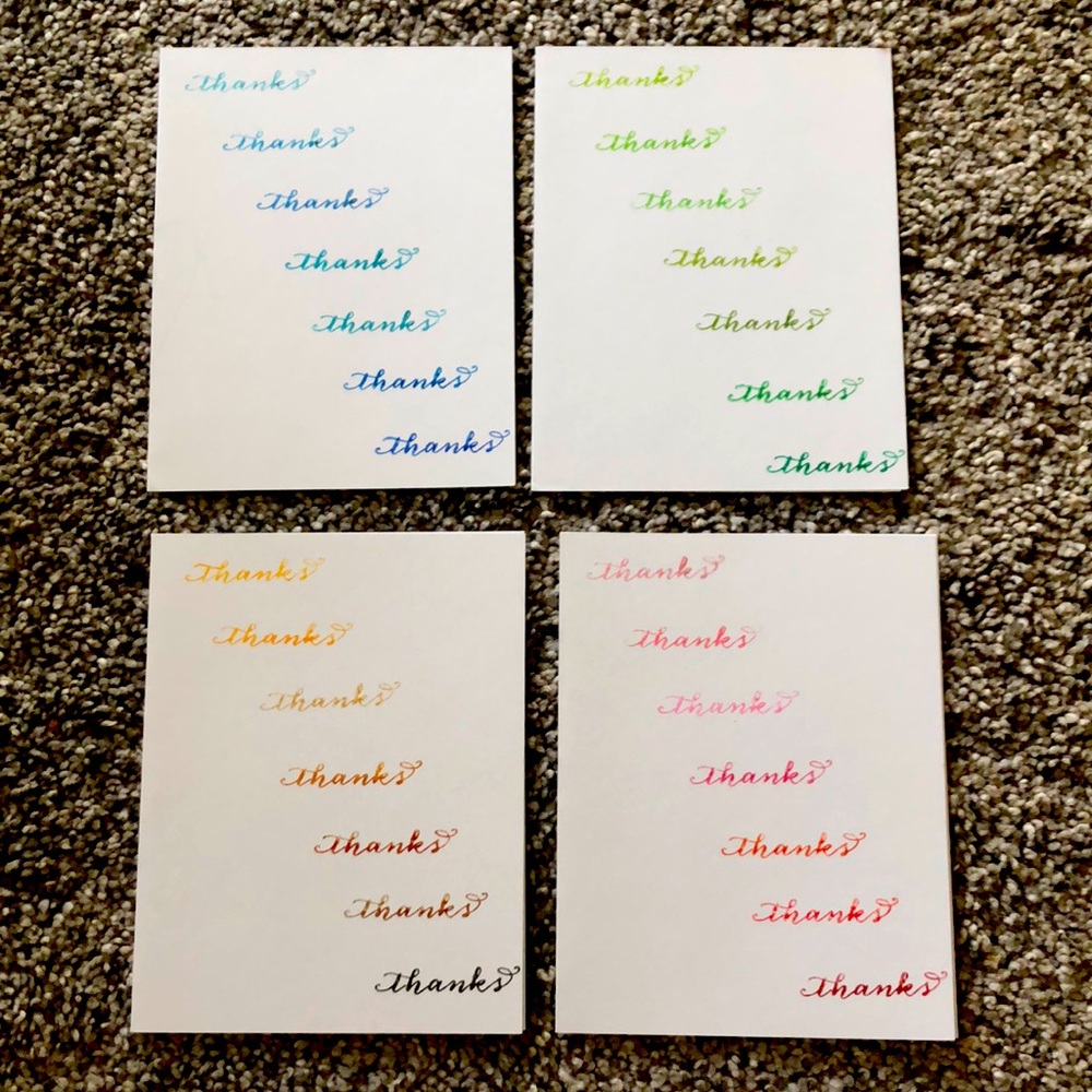 Gradient “Thanks” Cards